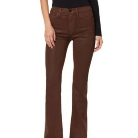 Hudson Jeans Barbara High-Waist BootCut Jeans -Coated Tortoise- Size 24 - Picture 1 of 13